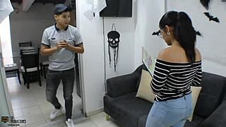 Stranger's teasing leads to intense sexual encounter and satisfying climax