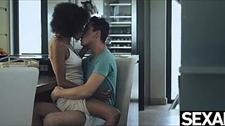 A gorgeous ebony babe from Brazil fulfills her craving for coffee and sex
