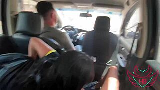 Married woman sucked me while husband drove the car