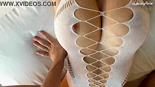 Holy Cow! Busty Blonde Latina Slut Drives Me Wild with Fantasy Tits for Quick Creampie!