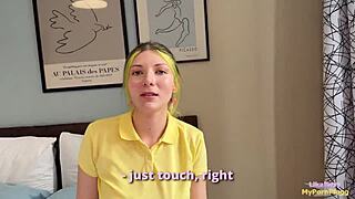 I grabbed the cute pizza delivery girl with ponytail and big tits, then bent her over for rough doggystyle sex in cowgirl and missionary positions